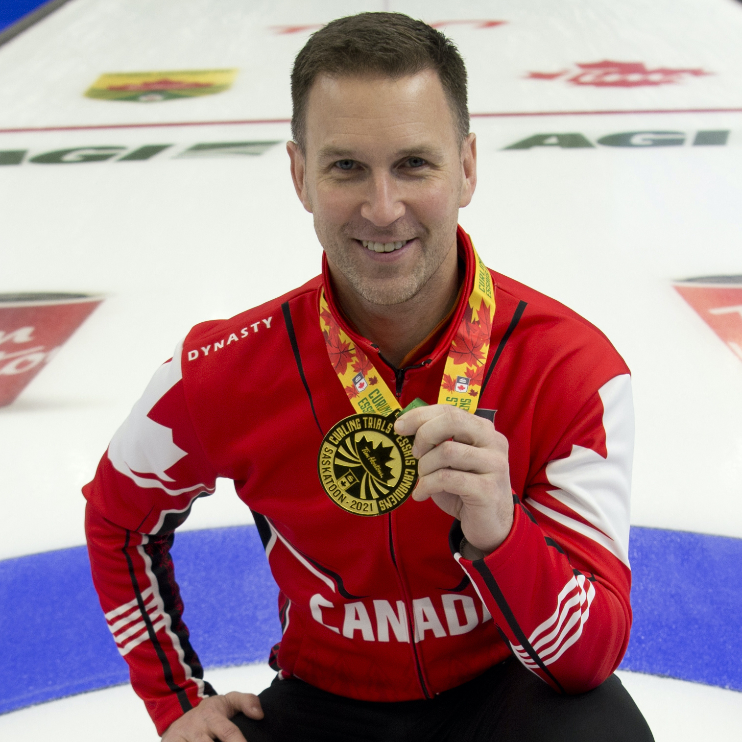 Saskatoon SK,November 28, 2021.Tim Hortons Curling Trials.Skip Brad Gushue.Curling Canada/ Michael Burns Photo