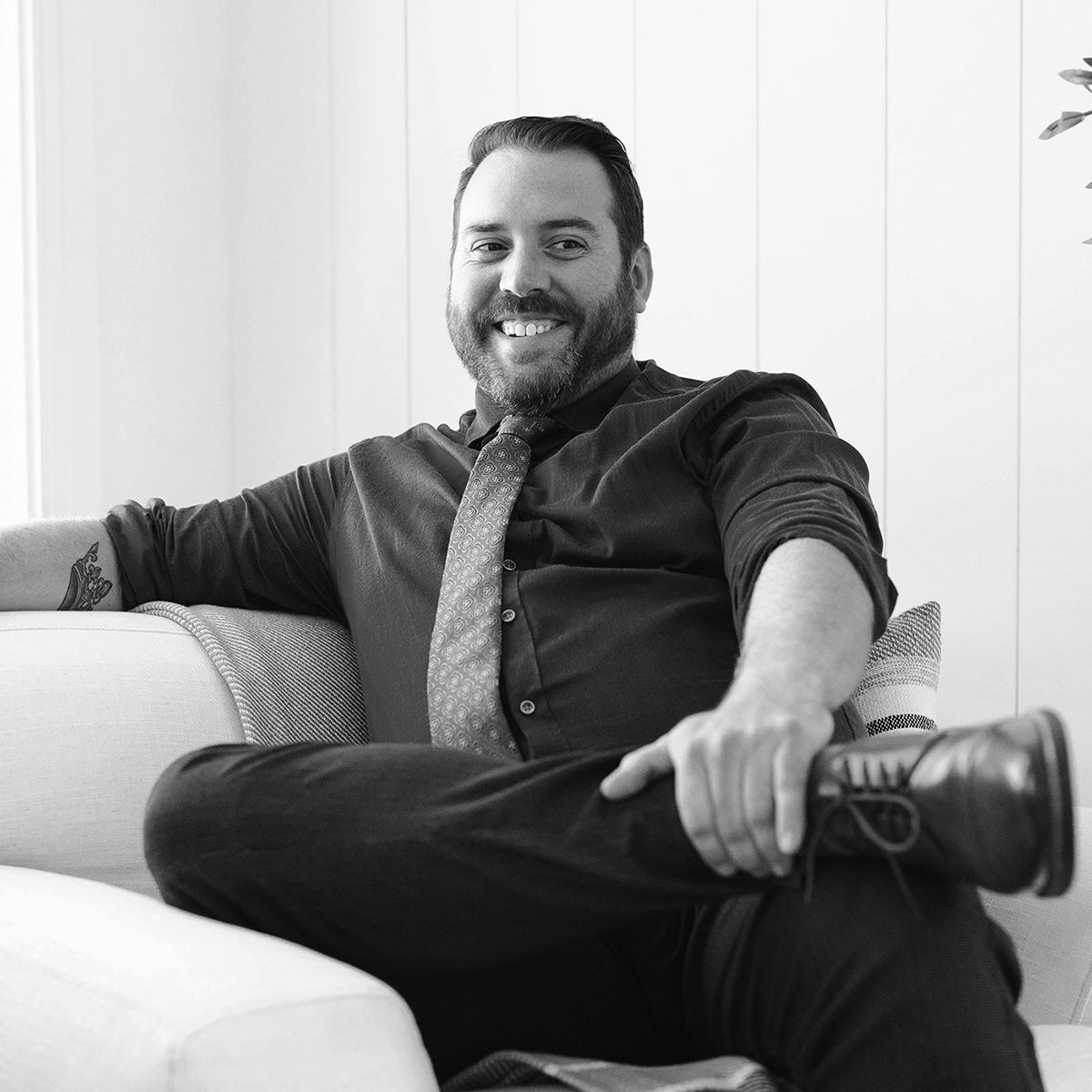 Headshot of Mike Ross in black and white.